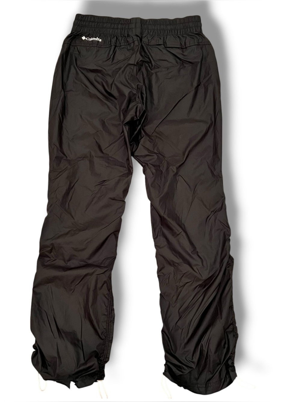 VTG Y2K Columbia Nylon Pull On Pant Unisex Black Water Resist Packable Gorpcore